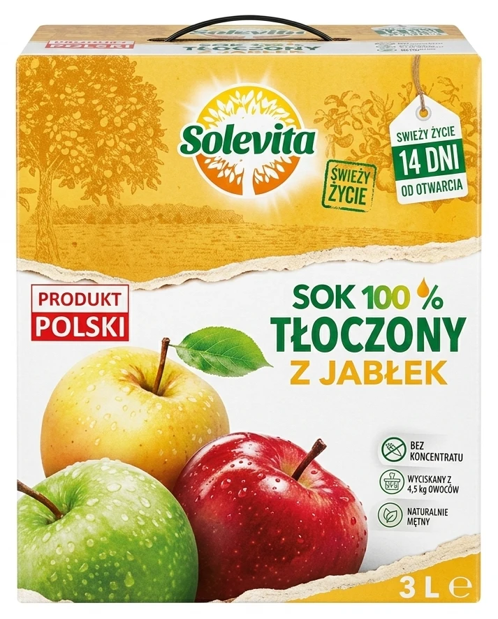Solevita Sok 100% tłoczony z jabłek
