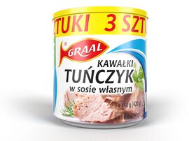 Graal Tuńczyk kawałki w sosie własnym 3x140 g