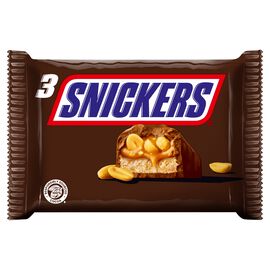Snickers Czekolada mleczna z nugatem i nadzieniem karmelowym z orzeszkami ziemnymi 150 g (3 x 50 g)