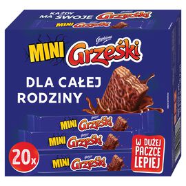 Grześki Mini Wafel przekładany kremem kakaowym w czekoladzie 20x20 g
