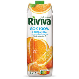 Riviva Sok pomarańcza z cząsteczkami 100 % 1 l