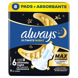 Always Ultimate Night Podpaski ze skrzydełkami 6 8 szt.