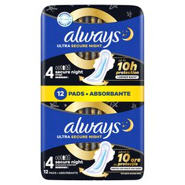 Always Podpaski Ultra Secure Night ze skrzydełkami 12 szt.