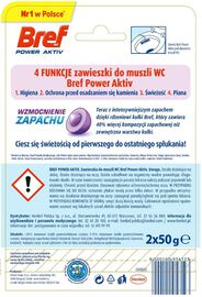 Bref WC Power Aktiv Zawieszka myjąco-zapachowa do muszli WC lawenda 2 x 50 g