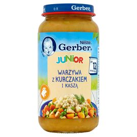 WGerber Junior Obiadek Warzywa z kurczakiem i kaszą po 12 miesiącu 250 g