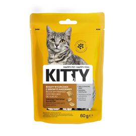 Kitty Chrupiący przysmak dla kotów bogaty w kurczaka z serowym nadzieniem 60 g