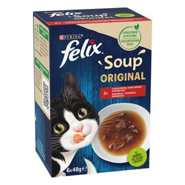 Felix Soup Original Uzupełniająca karma dla kota zestaw zup 6 x 48 g