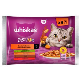 Whiskas Tasty Mix Mokra karma dla dorosłych kotów kolekcja wiejskich smaków sos (8 x 85 g) 680 g