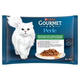 Gourmet Perle Karma dla kotów mini fileciki w sosie z warzywami (4 x 85 g) 340 g