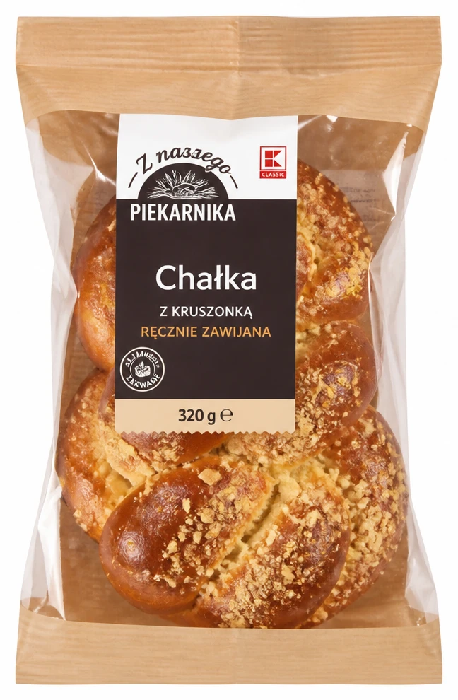 Chałka z kruszonką ręcznie zawijana