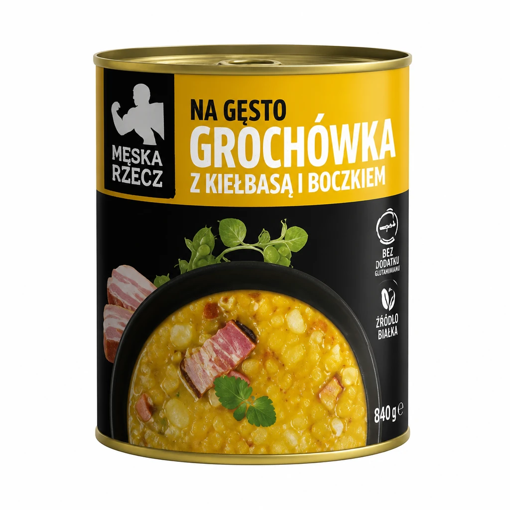 Grochówka z kiełbasą i boczkiem Męska Rzecz 840g