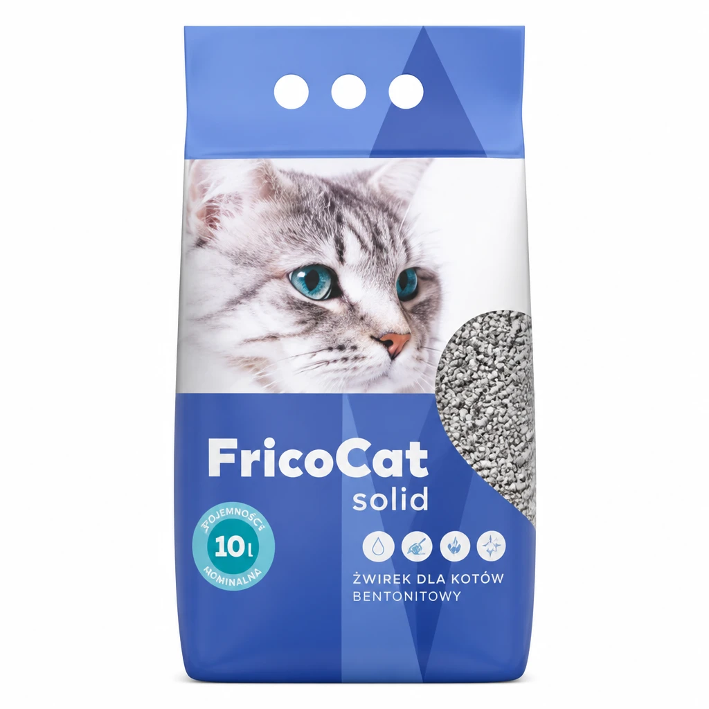 Żwirek dla kota bentonitowy Fricocat Solid 10l