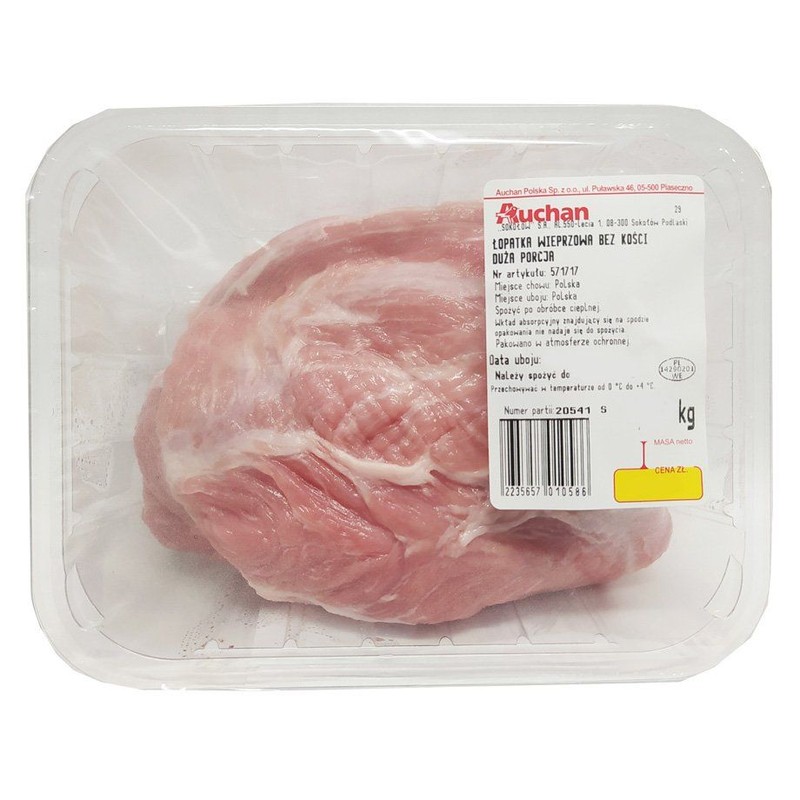 Łopatka bez kości Auchan na wagę ok. 1 kg