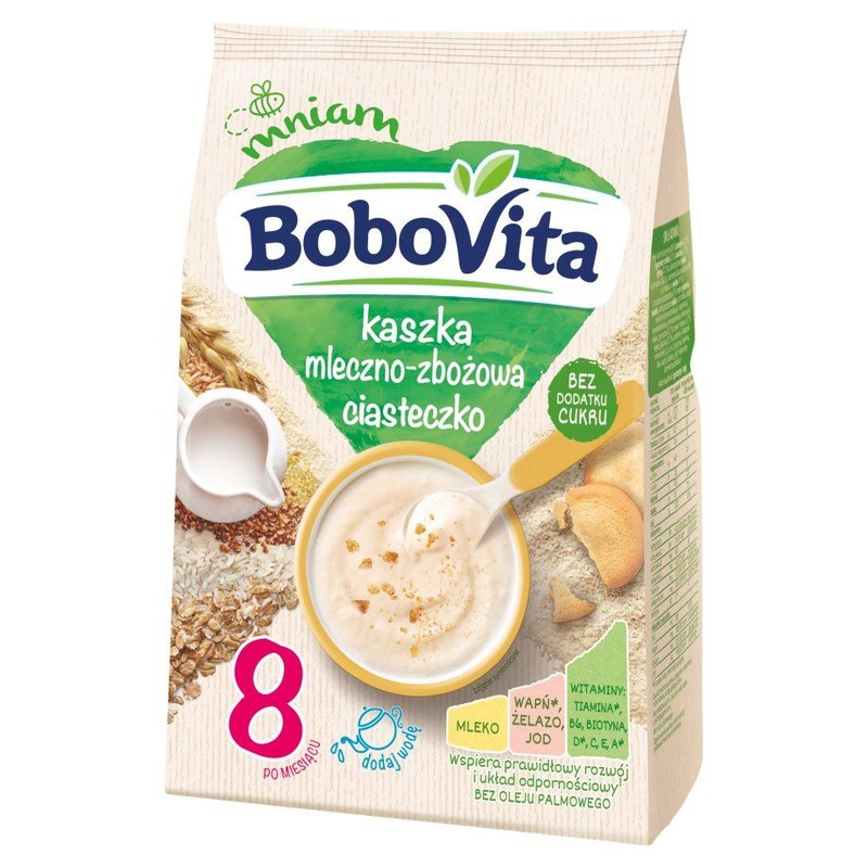 Kaszka mleczno-zbożowa ciasteczko po 8 miesiącu Bobovita 210 g