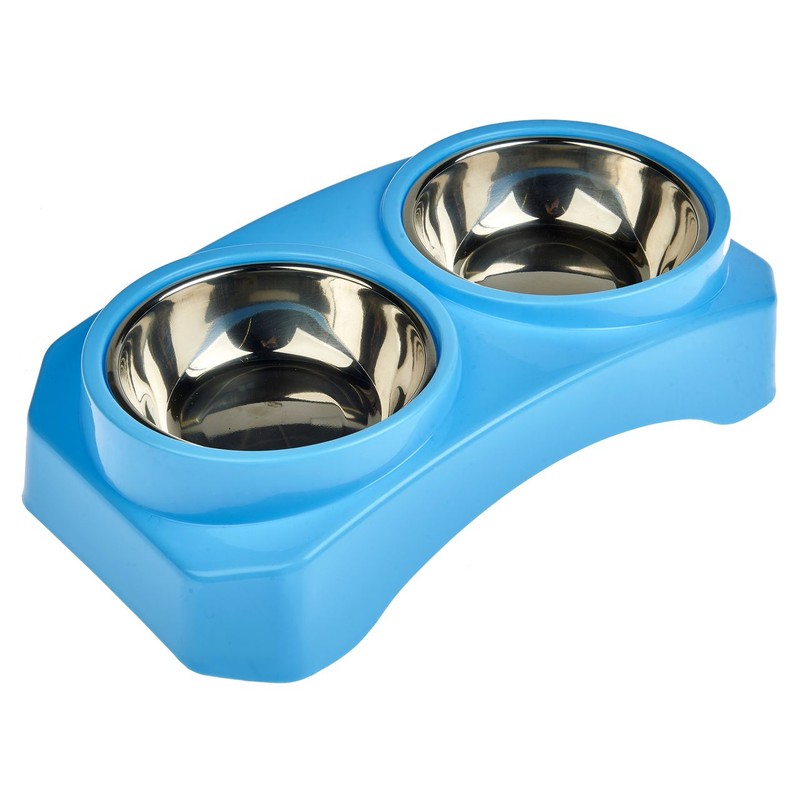 Podwójna miska ze stali nierdzewnej 32,8x18x8,5 cm Auchan 1 sztuka