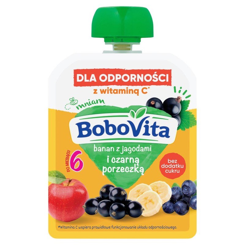 Dla odporności banan z jagodami i porzeczką po 6 miesiącu BoboVita 190 g