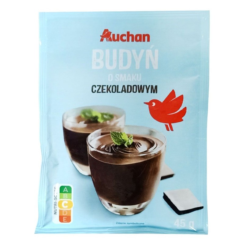 Budyń o smaku czekoladowym bez cukru  Auchan 45 g