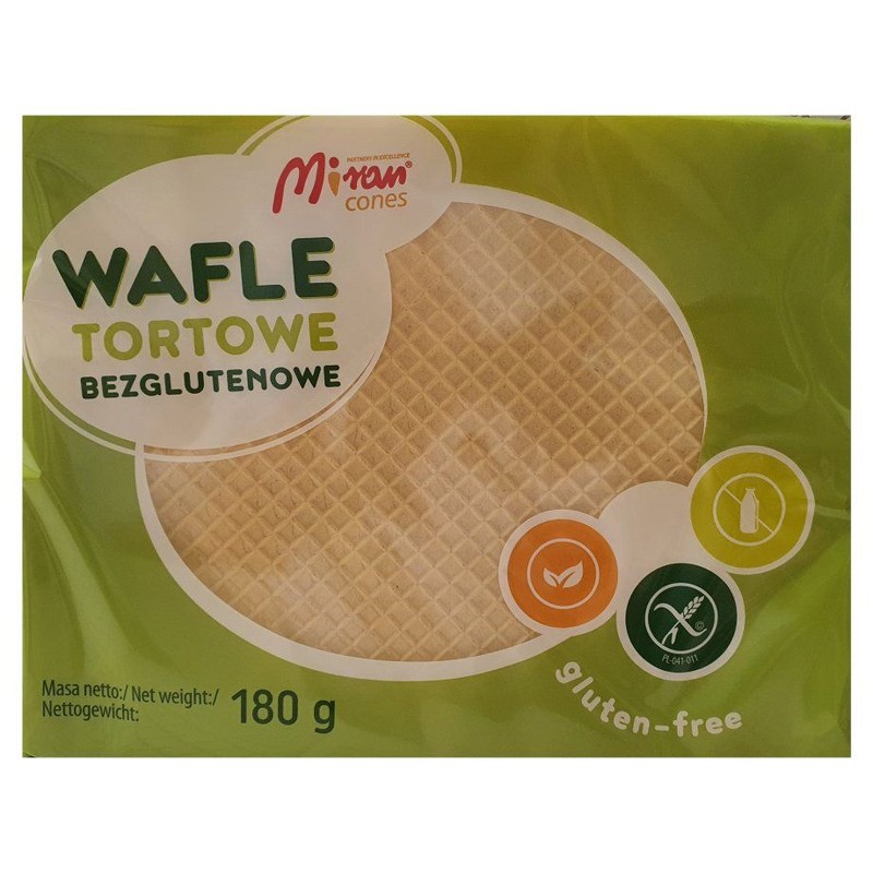 Wafle tortowe bezglutenowe Miran  180 g
