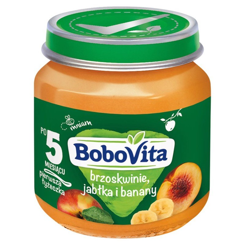 Brzoskwinie, jabłka i banany po 5 miesiącu BoboVita 125 g