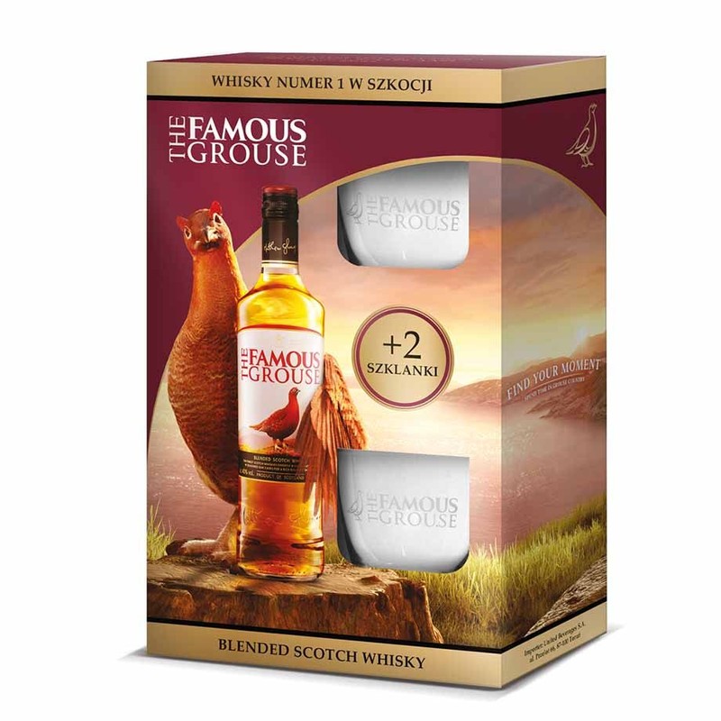 Szkocka Whisky typu blended The Famous Grouse zestaw