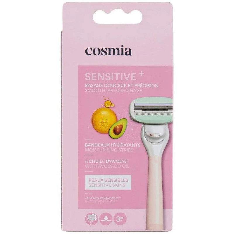 Maszynka damska do golenia Sensitive + 3 ostrza  Cosmia zestaw