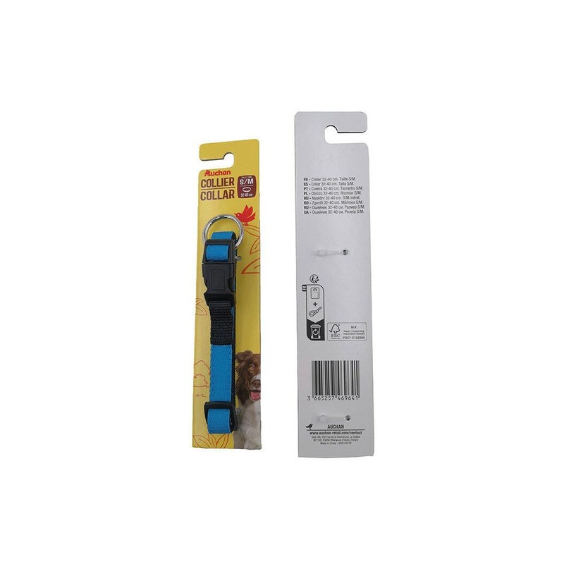 Obroża 1,5 cm x 32-40 cm niebieska Auchan 1 sztuka
