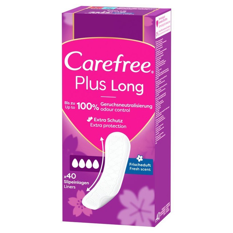 Wkładki higieniczne Plus Long  Carefree 40 sztuk
