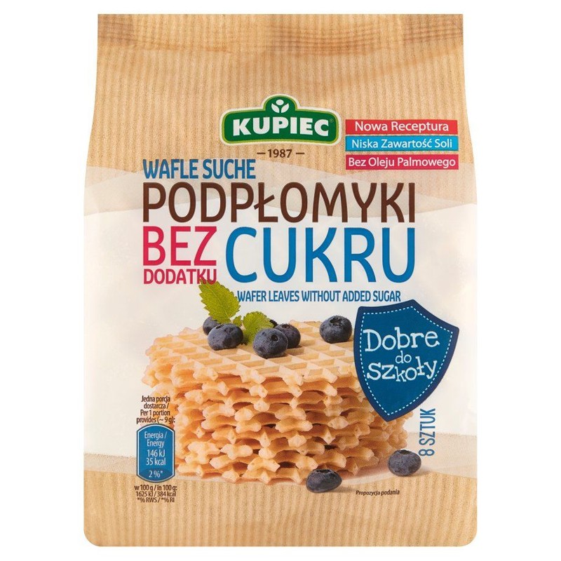 Wafle suche bez dodatku cukru  Kupiec 72 g