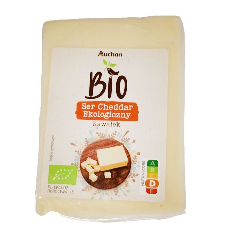 BIO Ser Cheddar kawałek Auchan 200 g