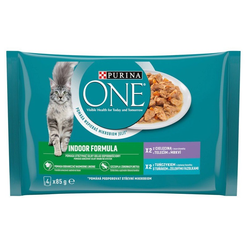 Mokra karma tuńczyk-cielęcina dla kotów  PURINA ONE 340 g