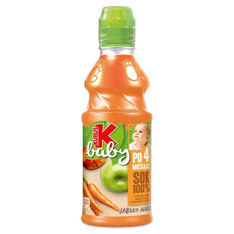 Sok 100% jabłko, marchew po 4 miesiącu Kubuś 300 ml