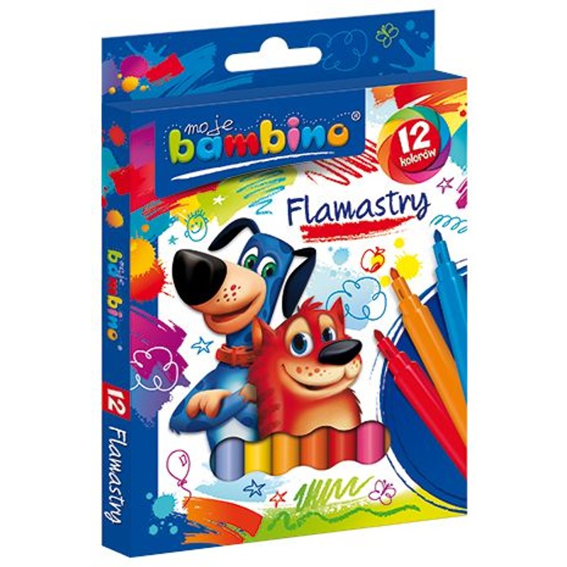 Flamastry  12 kolorów BAMBINO 12 sztuk