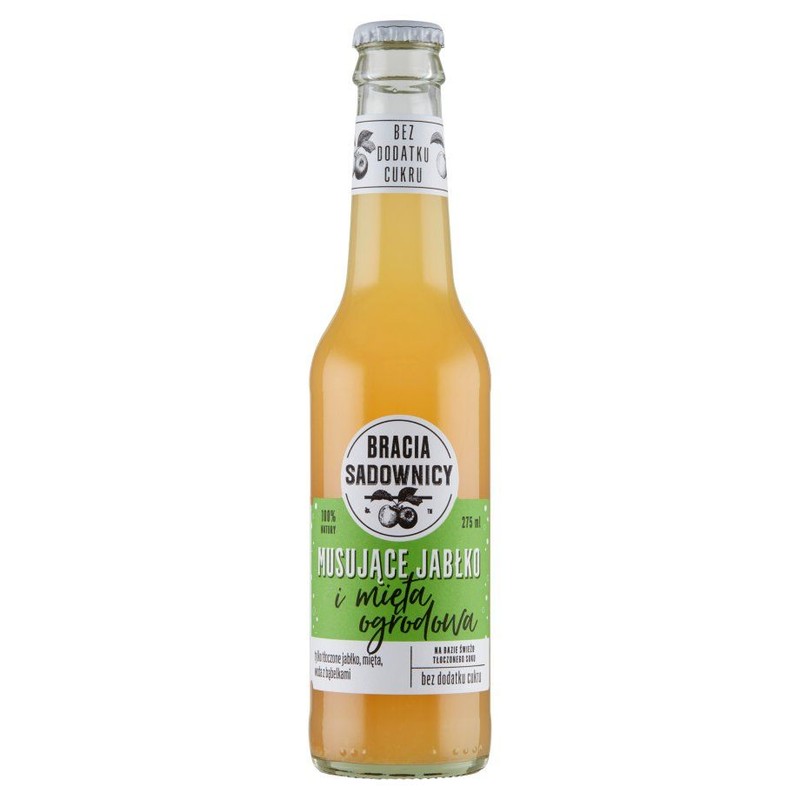Napój lekko gazowany o smaku jabłka z nutą mięty Bracia Sadownicy 275 ml