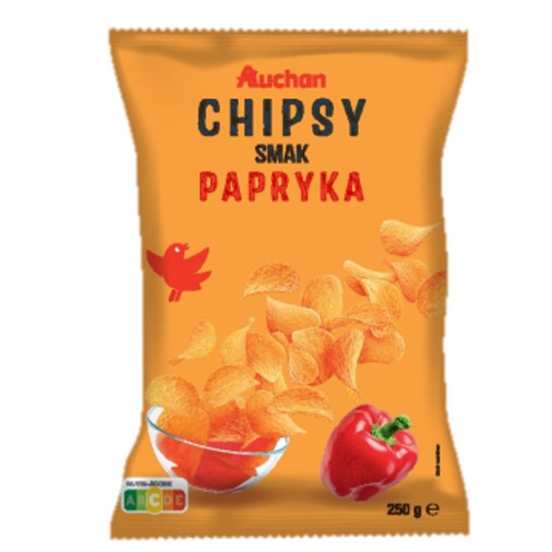 Chipsy o smaku papryki Auchan 250 g