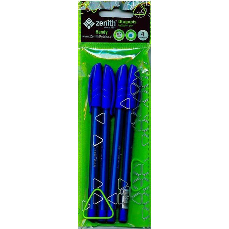 Długopis handy 0.7 mm niebieski Zenith 4 sztuki
