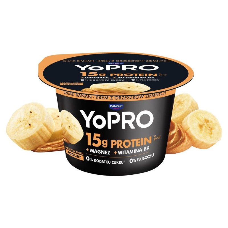 YoPro Jogurt o smaku banan-krem z orzeszków ziemnych Danone 160g