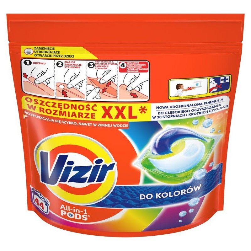 Kapsułki do prania kolorów All-in-1 Pods Vizir 44 kapsułki