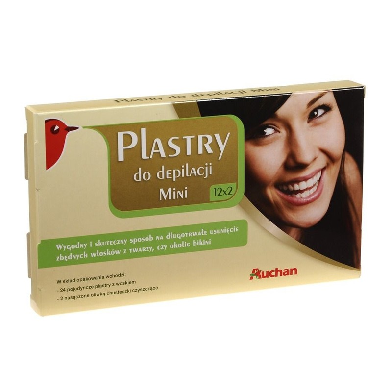 Plastry do depilacji mini Auchan 12 sztuk