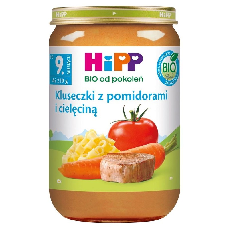 BIO Kluseczki z pomidorami i cielęciną po 9. miesiącu HiPP 220 g