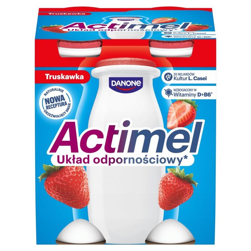 Actimel truskawkowy  Danone 4 x 100 g