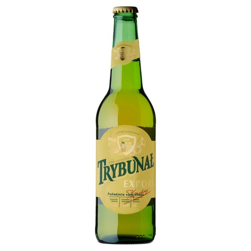 Export piwo jasne pełne pasteryzowane alk. 5% obj. Trybunał 500 ml