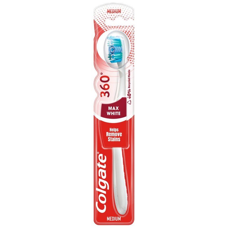 Szczoteczka do zębów max white 360 średnia Colgate 1 sztuka