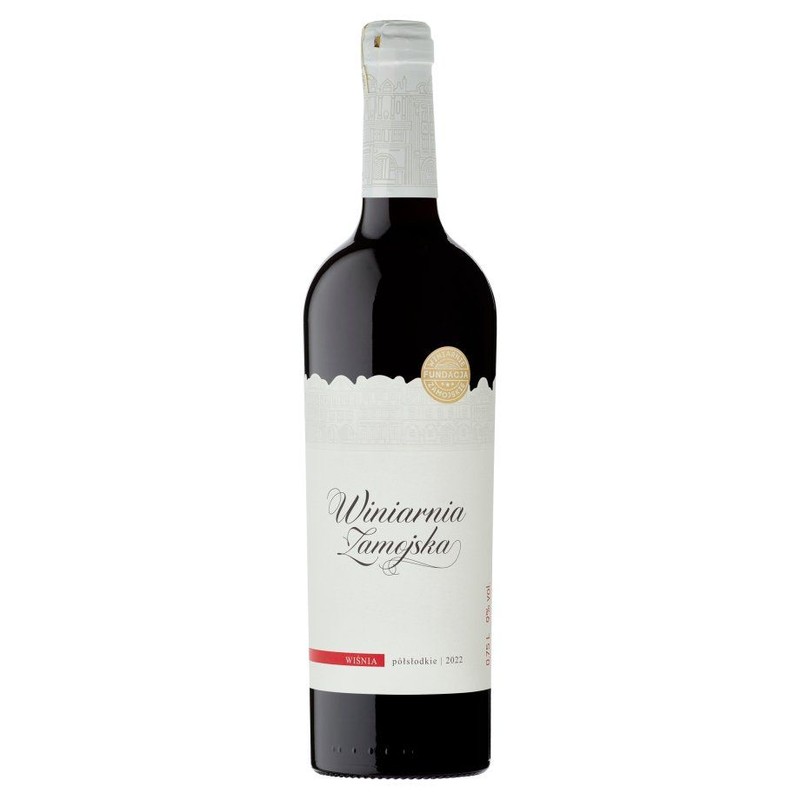 Wino polskie czerwone półsłodkie wiśniowe alk. 9,0% obj. Winiarnia Zamojska 750 ml