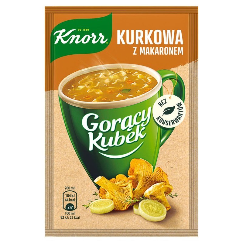 Gorący kubek kurkowa z makaronem   Knorr 13 g