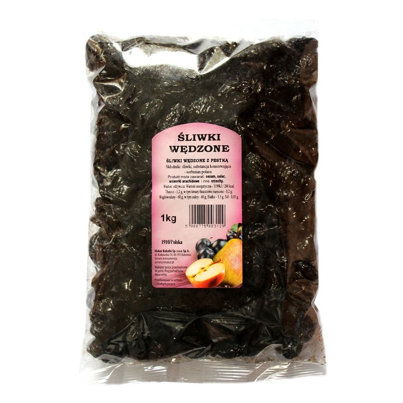 Śliwki wędzone z pestką   Makar Bakalie 1 kg