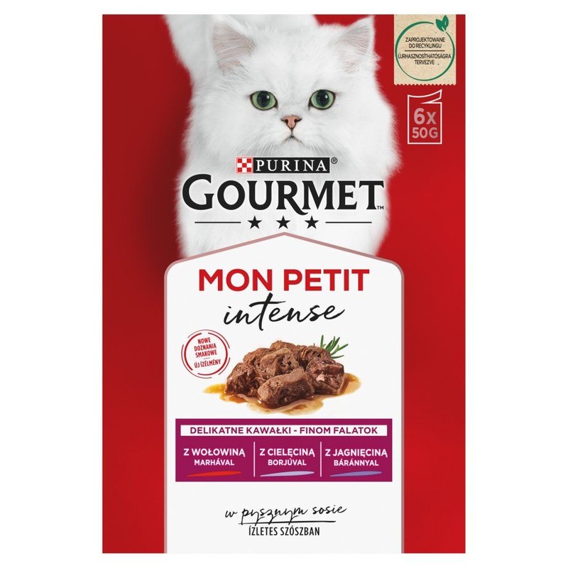 Karma mokra mięsne smaki dla dorosłych kotów Gourmet 6 x 50 g