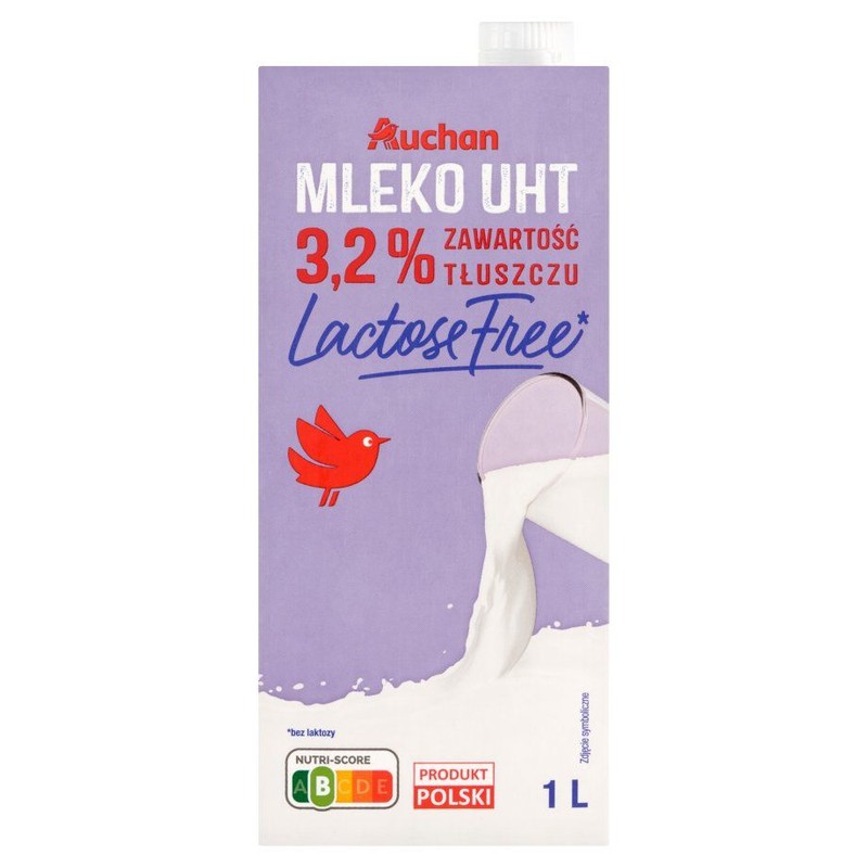 Mleko UHT 3.2% bez laktozy 1l  Auchan 1 l