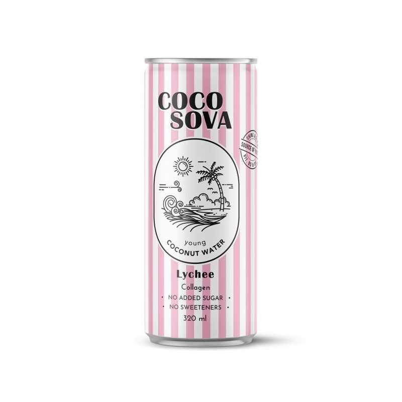 Woda kokosowa z liczi 320 ml Coco Sova 320 ml