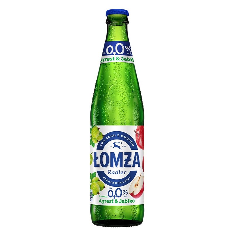 Piwo bezalkoholowe Radler o smaku agrestowym alk. 0,0% obj. Łomża 500 ml