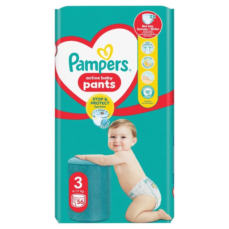Pieluchomajtki 3 6-11 kg Pampers 56 sztuk